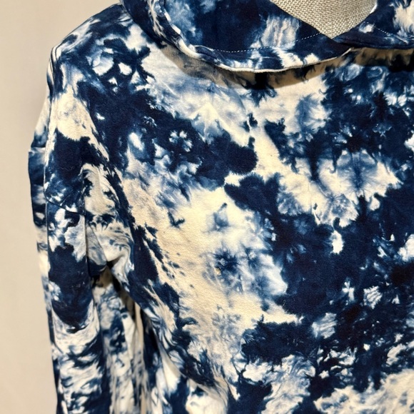 Mikoh Blue Tie-Dye Super Soft Cowl Neck Long Sleeve Sweatshirt - Picture 8 of 11